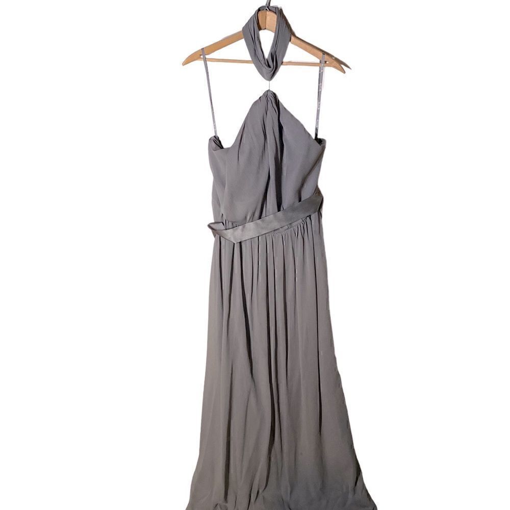 Chiffon Bridesmaid Dress WHITE BY VERA WANG Gray Size 16